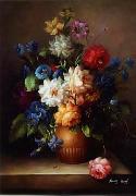 Floral, beautiful classical still life of flowers.087